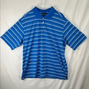 Walter Hagen - Men’s Golf Shirt - XL - Bright Royal Blue and White Stripe